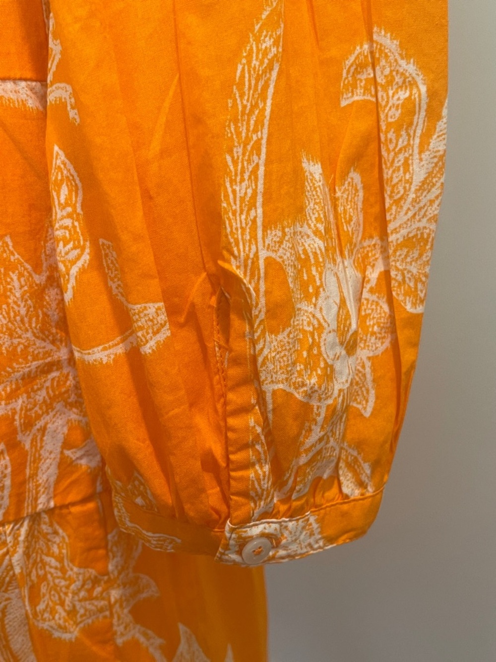 Per Una Cotton Tangerine Floral Cottagecore Button Front Maxi Dress Size 4 - Picture 5 of 8